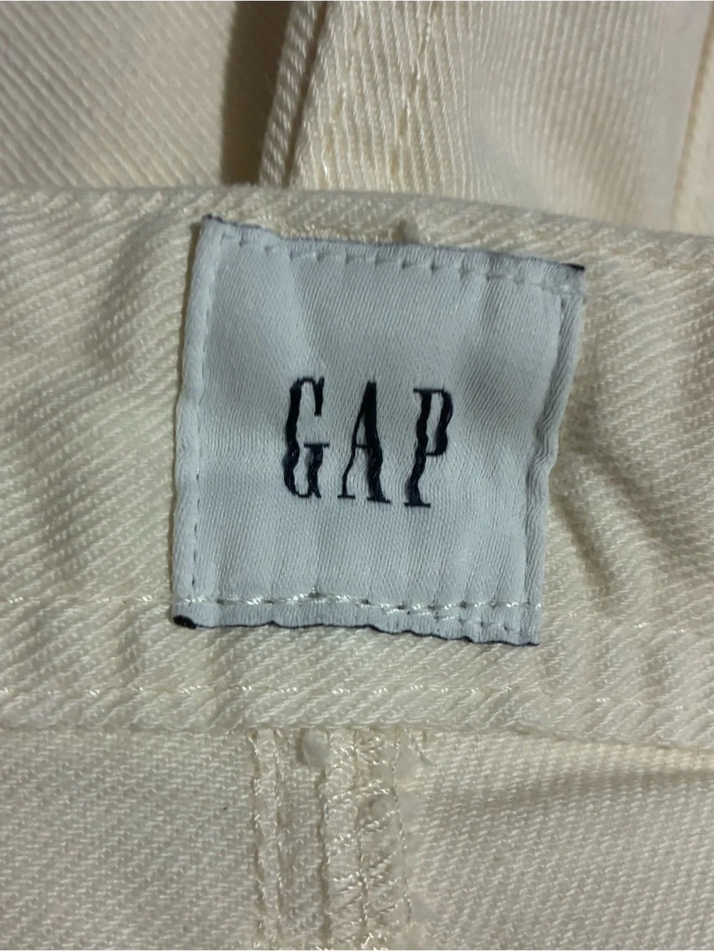 GAP Off-White High-Rise Wide Leg Crop Denim Pants Jeans Size 6 Stretch Bohemian - Picture 2 of 13